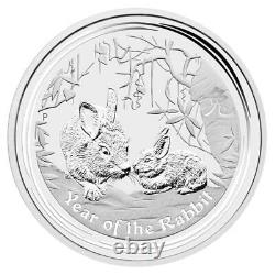 10x 2011 Australia Lunar Year of the Rabbit 2 oz Pure Silver coin. 999 BU