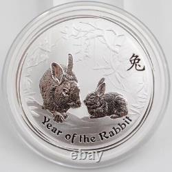 10x 2011 Australia Lunar Year of the Rabbit 2 oz Pure Silver coin. 999 BU