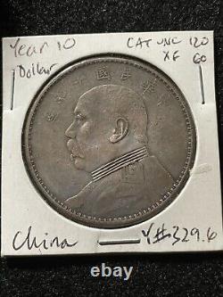 1921 China Republic Year 10 Yuan Shih Kai Fatman Dollar Silver Coin #KC135