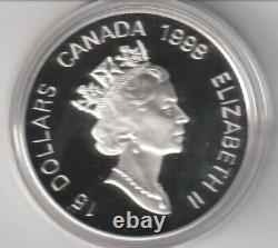 1998 Canada 15$ Fine Silver Coin Tri-metallic Year Of The Tiger