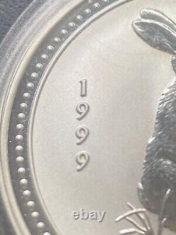 1999 Australia-1 oz Silver Coin (KEY DATE)Year of the Rabbit BU P100 Mint Mark