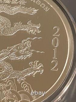 1-5 oz 2012 Year of the Dragon Chinese Lunar Year Silver Coin In Capsule (New)