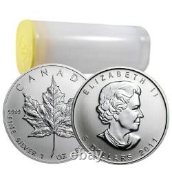 1 oz Random Year Silver Maple Tubes (Circulated) (25 Pcs) Royal Canadian Mint