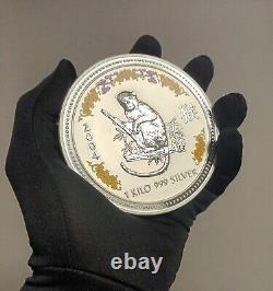 1kg silver coin Lunar Series 1 2004 Year Of The Monkey Diamond Eyes