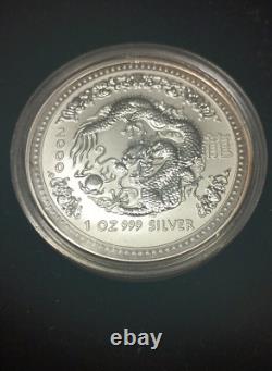 2000 1 oz. 999 Fine Silver Australia Series 1 Year of the Dragon Silver