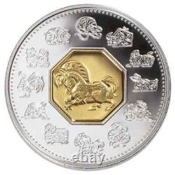 2002 Canada $15 Year of the Horse Sterling Silver Coin Lunar