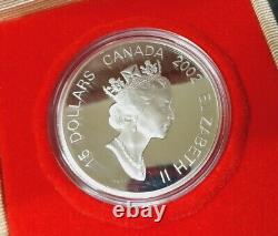 2002 Year Of The Horse Lunar. 925 Silver & 24k Gold Coin $15 Royal Mint Canada