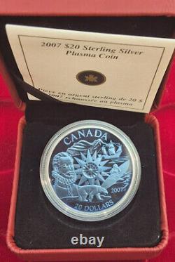 2007 $20 Sterling Silver Plasma Coin International Polar Year in Case -RCM UNC