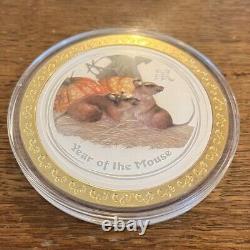 2008 Lunar Year of the Mouse 10oz Silver Coloured Coin Perth Mint Series 2
