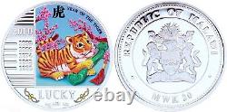 2010 Malawi Lunar Year of the Tiger Lucky 1 Oz Silver Color Proof Coin Zodiac