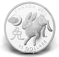 2011 $15 Zodiac Lunar Silver Coin Year of the Rabbit (2nd in series) Canada