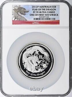 2012 5 Oz. 999 Silver Year Of The Dragon Ngc Pf70 Ultra Cameo $398.88