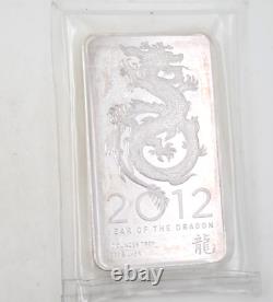2012 Silver Chinese New Year of the Dragon 10 OUNCE Bar