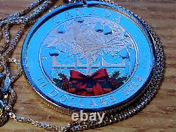 2013 Canada Colorful New Year. 999 Silver Coin Pendant 24 Silver Rope chain