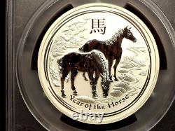 2014 Australia 5 Ounce. 999 Fine Silver Year Of The Horse Certified Pcgs Ms 69