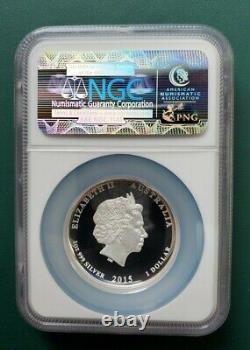 2015 Australia Goat Year 1 oz 999 Silver coin NGC PF 70 Ultra Cameo High Relief