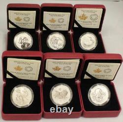 2015 to 2020 Canada $10 Lunar Year of Sheep Monkey Rooster Dog Pig Rat 6 Coins