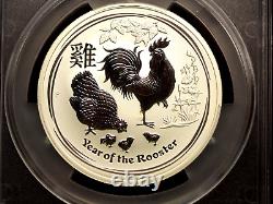 2017 Australia 5 Ounce. 9999 Fine Silver Year Of The Rooster Certified Pcgs Ms70
