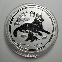 2018 Lunar Series II Year of the Dog 5 oz Silver Coin BU in capsule