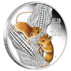 2020 Australia PROOF Colored Silver Lunar Year of the MOUSE 1 oz Coin