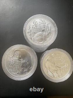 2021-2022-2023- 1 oz (RAM) silver coins- Year of the Ox- Tiger- Rabbit-From Roll