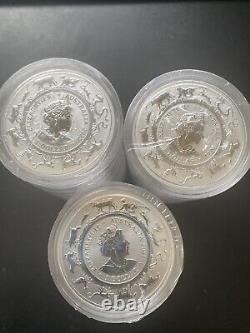 2021-2022-2023- 1 oz (RAM) silver coins- Year of the Ox- Tiger- Rabbit-From Roll