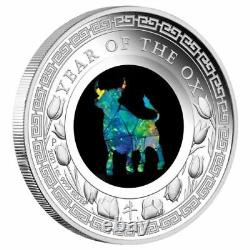 2021 Year of the Ox Opal 1oz Silver Proof Coin