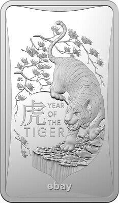 2022 $1 Silver Ingot Year of Tiger Australian One Dollar Coin Bullion Bar UNC