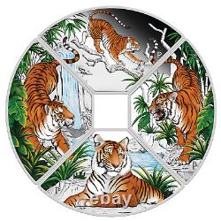 2022 LUNAR YEAR OF THE TIGER QUADRANT SILVER $1 4-coin-set 4x 1oz Fan-shape