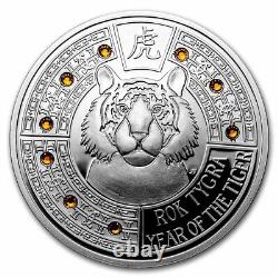 2022 Niue 1 oz Silver Proof Crystal Coin Year of the Tiger SKU#248441