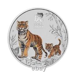 2022 Year of the Tiger 1/2oz Colored Silver Coin Perth Mint