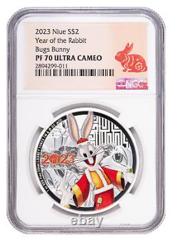 2023 Bugs Bunny NGC PF70 Lunar Year of the Rabbit 1oz Silver Coin Low Mintage