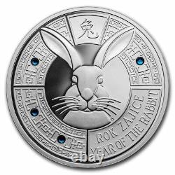 2023 Niue 1 oz Silver Proof Crystal Coin Year of the Rabbit SKU#273028