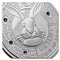 2023 Niue 1 oz Silver Proof Crystal Coin Year of the Rabbit SKU#273028