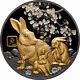 2023 Year Rabbit $10 5 Oz Silver Gilded Black Proof Solomon Islands-mintage 888