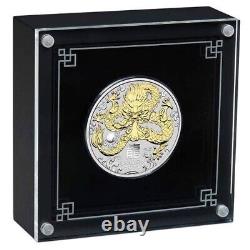 2024 Australia Lunar New Year of Dragon 1 Oz Silver Gilded Coin Perth Mint