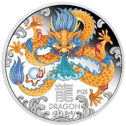 2024 Australia Lunar Series Year of the Dragon 1oz Silver Colorized Proof Coin