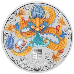 2024 Australia Lunar Year of the Dragon 1oz Silver Colorized Coin NGC MS 70