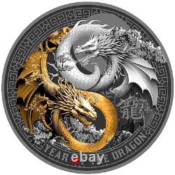 2024 Cameroon Lunar Year Of The Dragon Proof Silver Coin 500 Francs