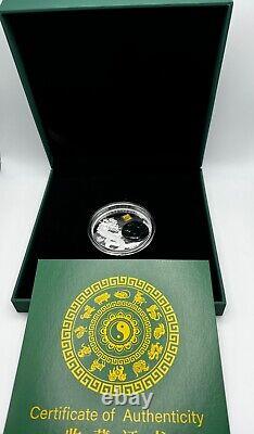 2024 Fine Silver Coin Lunar Year of the Dragon with Jade, Mintage 1,888