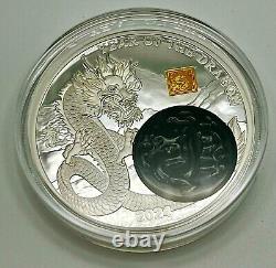2024 Fine Silver Coin Lunar Year of the Dragon with Jade, Mintage 1,888