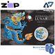 2024 Lunar Series Iii Year Of The Dragon 1oz Silver Blue Coloured Coin In Card