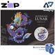 2024 Lunar Series Iii Year Of The Dragon 1oz Silver Purple Coloured Coin In Card