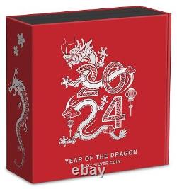 2024 Niue KCIII Lunar Year of the Dragon 3oz Silver Colorized Proof Coin