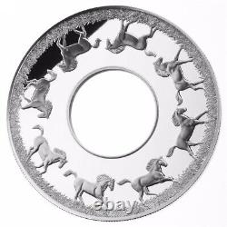 2 Oz Silver Coin 2014 Nuie $2 Year of the Horse Proof with Rotating box PAMP