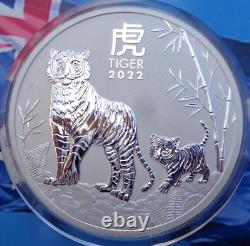5 oz. 2022-P Australia YEAR OF THE TIGER Lunar $8 coin. 9999 ultra fine silver