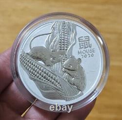 5oz Silver 999.9 Australian Lunar Year Of Mouse 2020 Bullion Coin Perth Mint