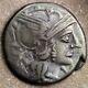 Ancient Roman Republic Silver Denarius Coin Roma Head Design 2000+ Years Old