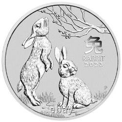 Australian Lunar Series III 2023 Year of the Rabbit 5oz Silver The Perth Mint
