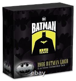 BATMAN 85 Years 1966 Batman Logo 1oz Silver Collectible Coin 2024 Niue